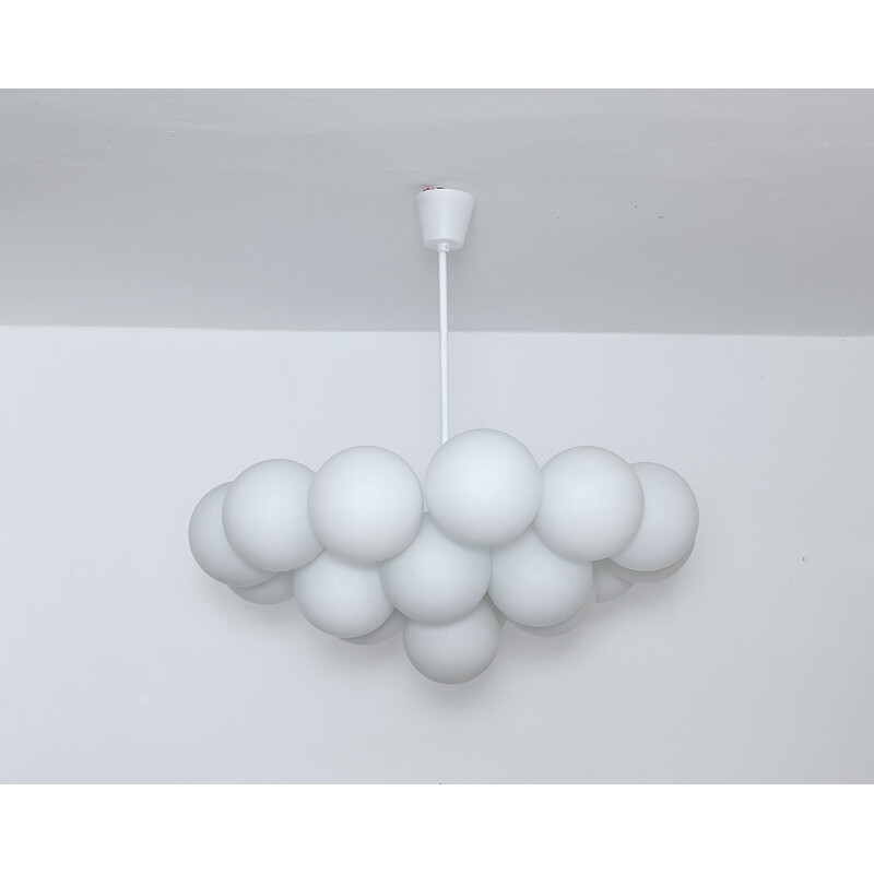 Vintage opal glass pendant lamp by Kaiser Leuchten, 1960s