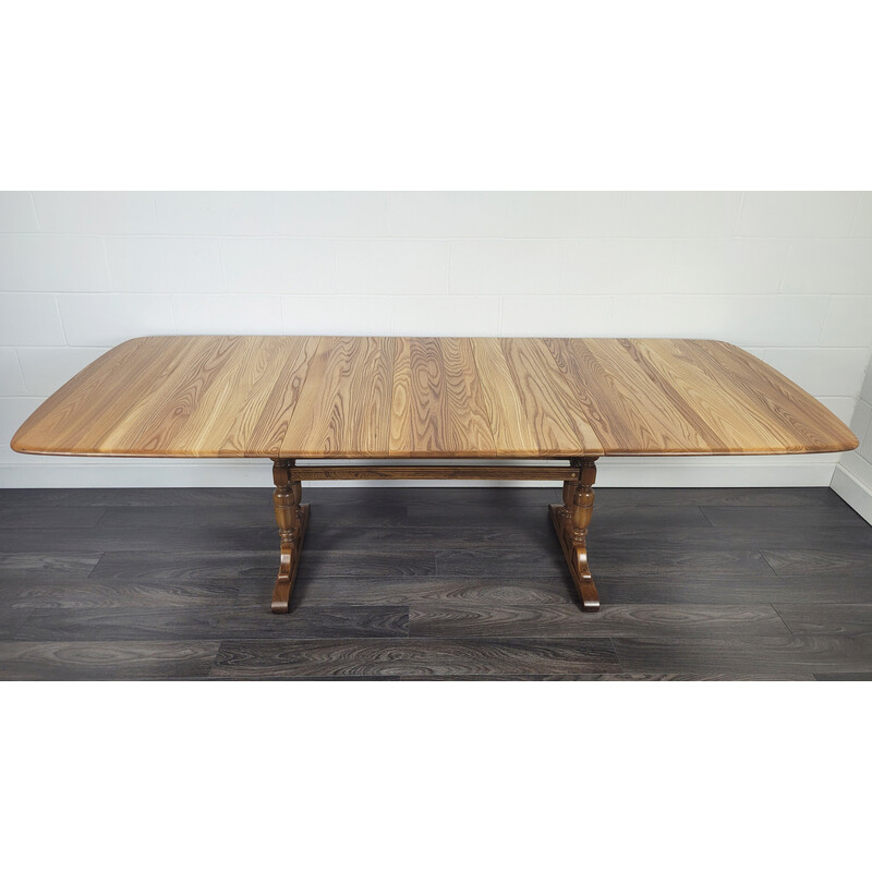 Vintage uittrekbare iepenhouten tafel voor Ercol, 1990