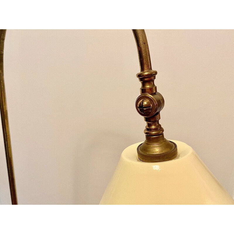 Lámpara de lectura vintage de latón dorado, 1960