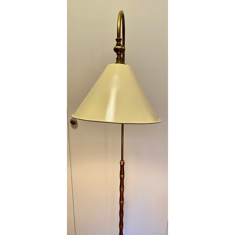 Lampada da lettura d'epoca in ottone dorato, 1960