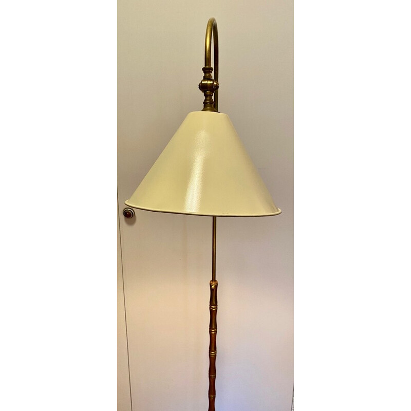 Vintage gilt brass reading lamp, 1960