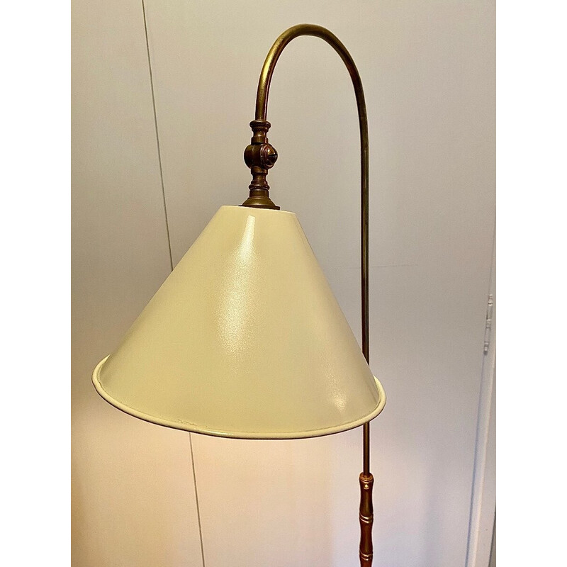 Lampada da lettura d'epoca in ottone dorato, 1960