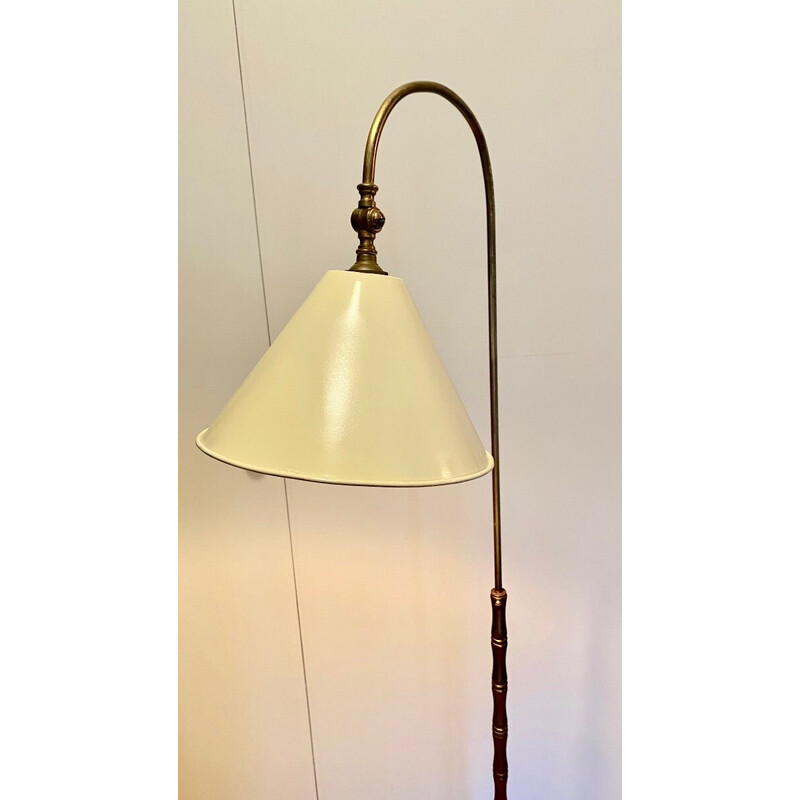 Vintage gilt brass reading lamp, 1960