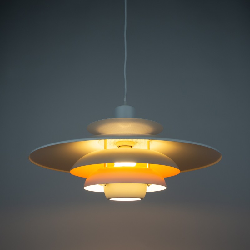 Vintage Sofie pendant lamp by Kurt Wiborg for Jeka, Denmark 1980