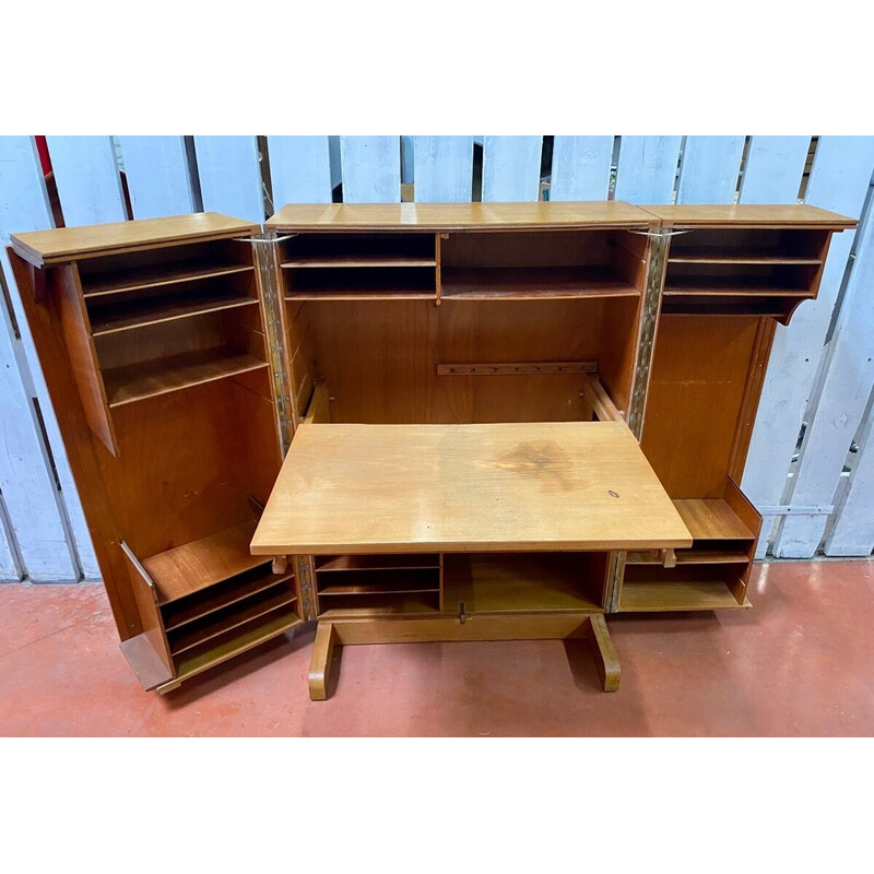 Vintage eiken boomstam bureau