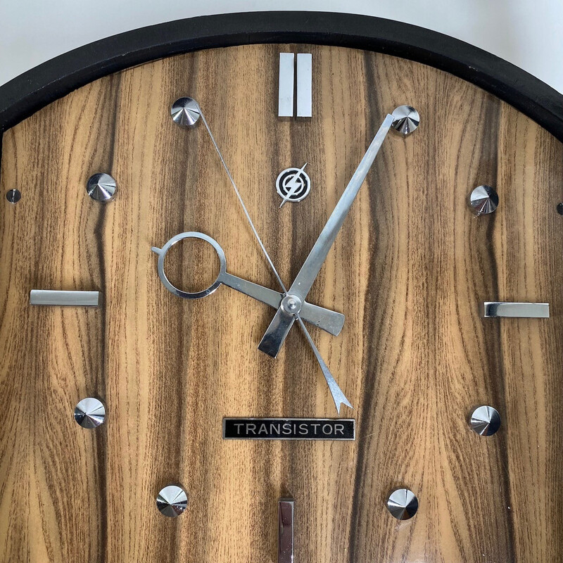 Vintage wood and plywood wall clock by Transistor