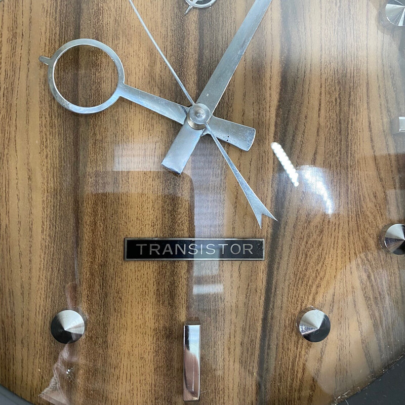 Vintage wood and plywood wall clock by Transistor
