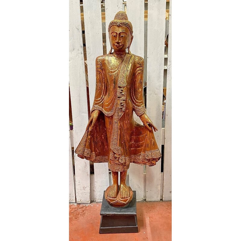 Sculpture vintage Bouddha mandalay, Birmanie