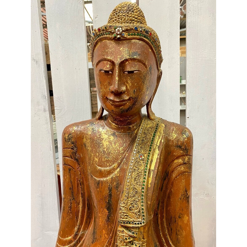 Escultura vintage Bouddha mandalay, Birmania