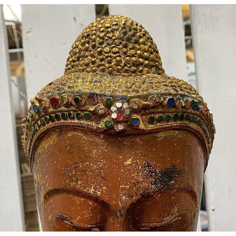 Sculpture vintage Bouddha mandalay, Birmanie