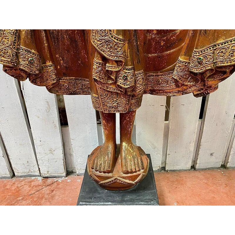 Sculpture vintage Bouddha mandalay, Birmanie