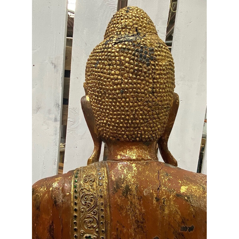Beeldhouwwerk vintage Bouddha mandalay, Birmanie
