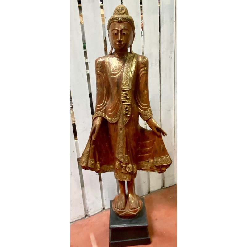 Scultura vintage Bouddha mandalay, Birmania