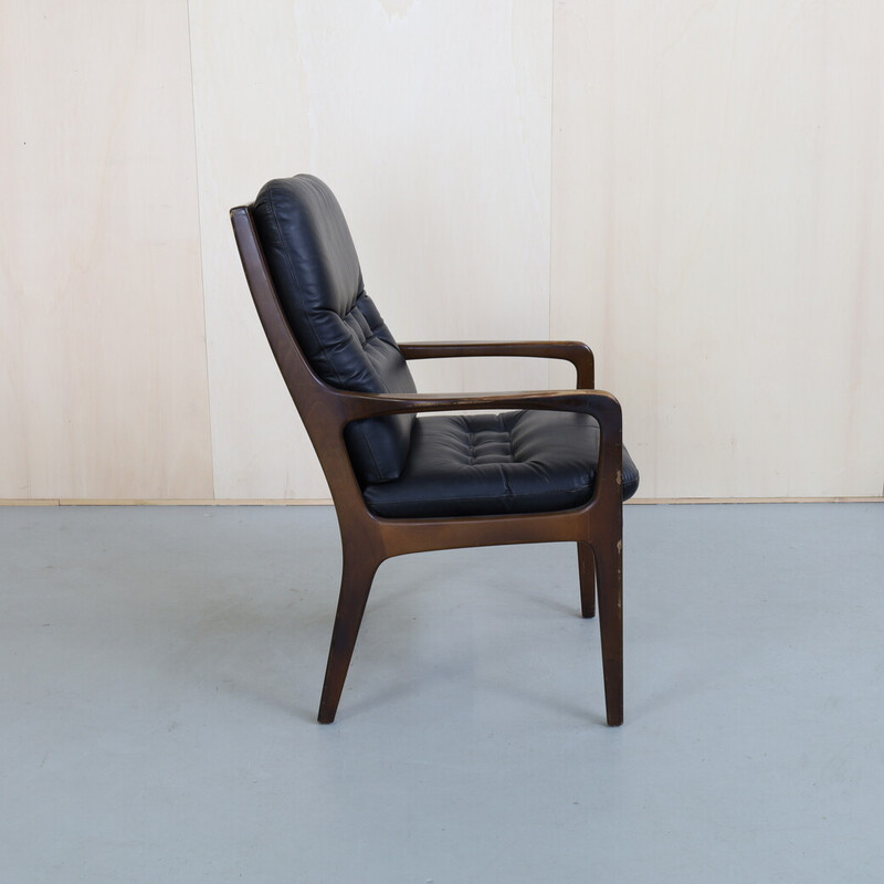 Vintage lederen fauteuil van Eugen Schmidt voor Soloform