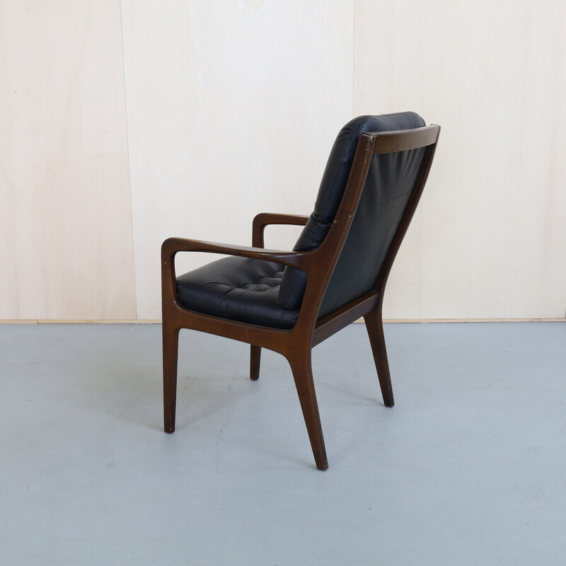Vintage lederen fauteuil van Eugen Schmidt voor Soloform