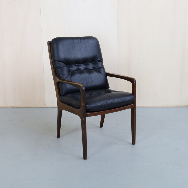 Vintage leather armchair by Eugen Schmidt for Soloform