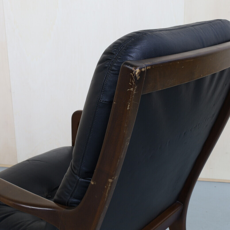 Vintage lederen fauteuil van Eugen Schmidt voor Soloform