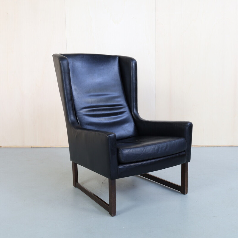 Vintage leather armchair by Rudolf B. Glatzel for Alfred Kill International, 1960s