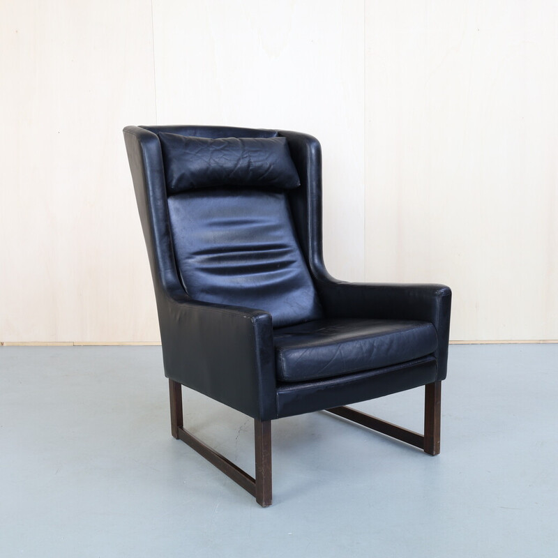 Vintage leather armchair by Rudolf B. Glatzel for Alfred Kill International, 1960s