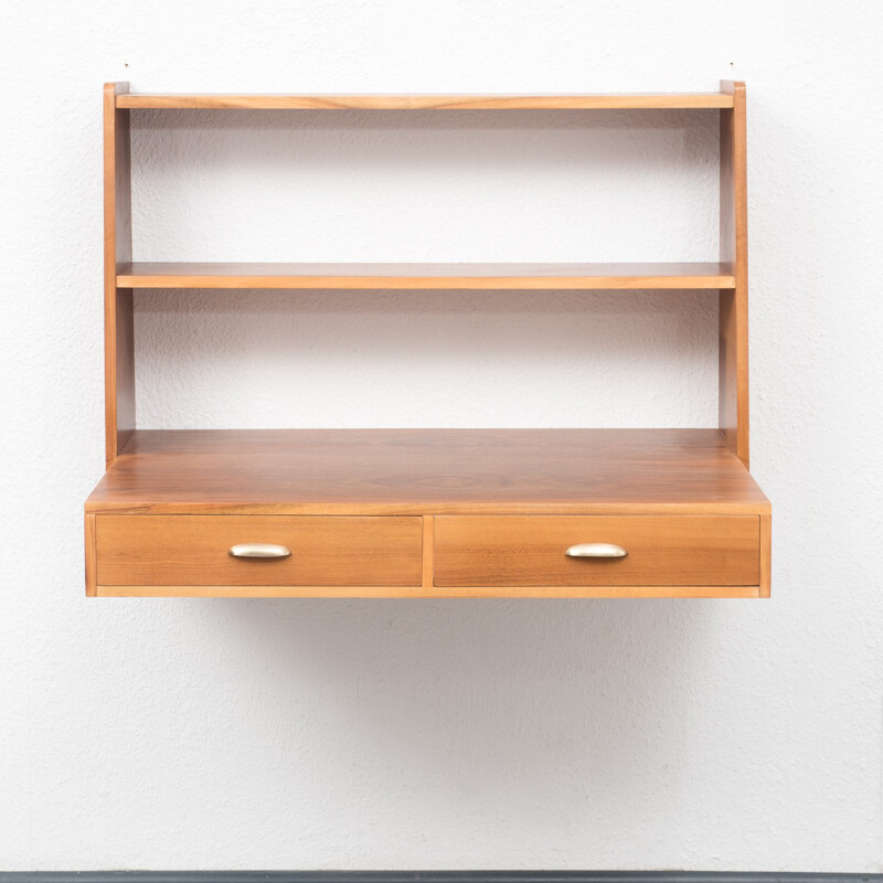 Handy wall writing desk in walnut wood - 1950s