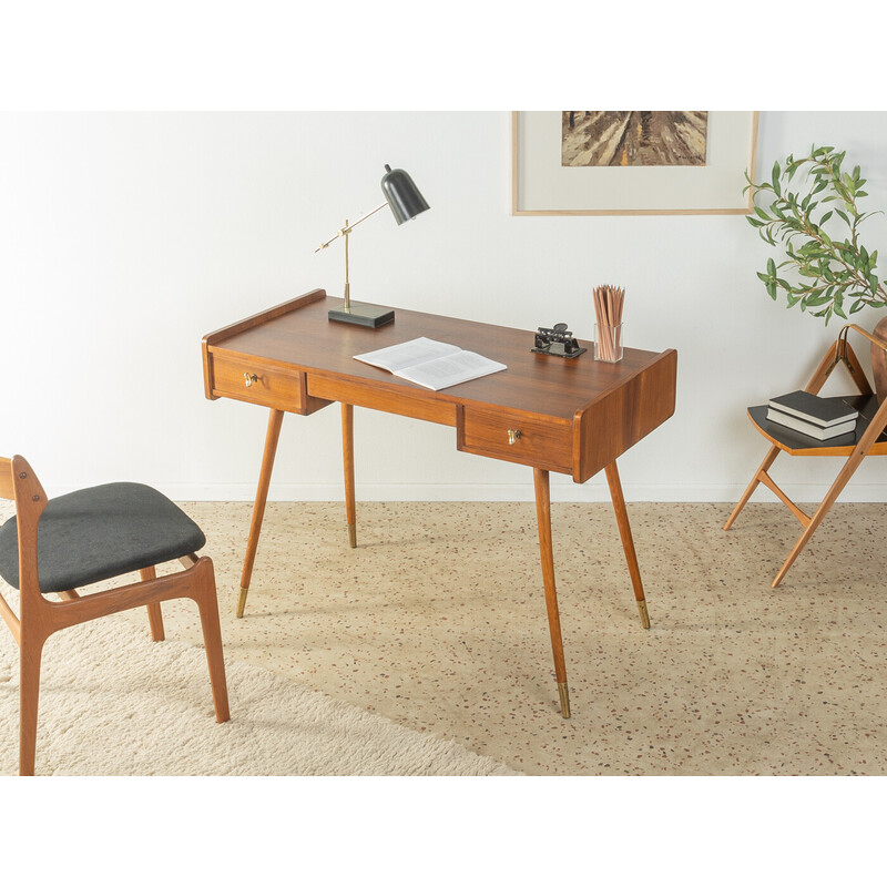 Vintage walnut desk, Germany 1950s