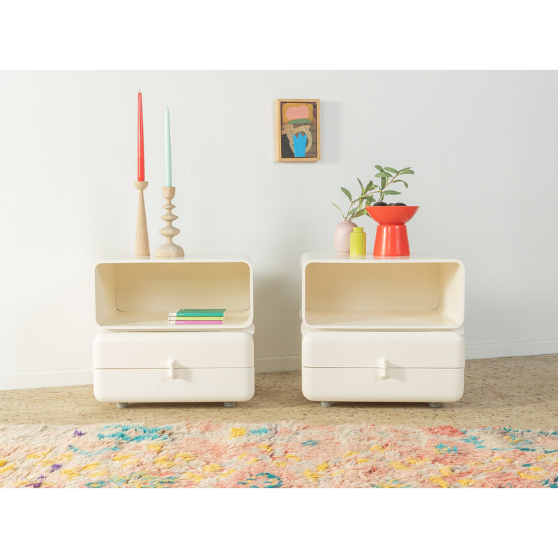 Pair of vintage night stands in lacquered wood, Germany 1970s