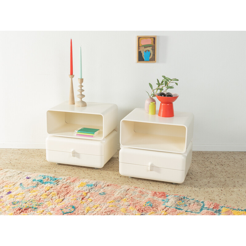 Pair of vintage night stands in lacquered wood, Germany 1970s