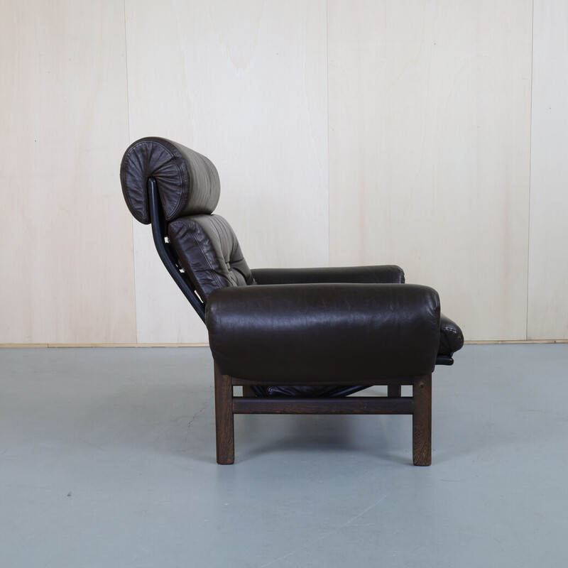 Vintage leather lounge chair for Coja