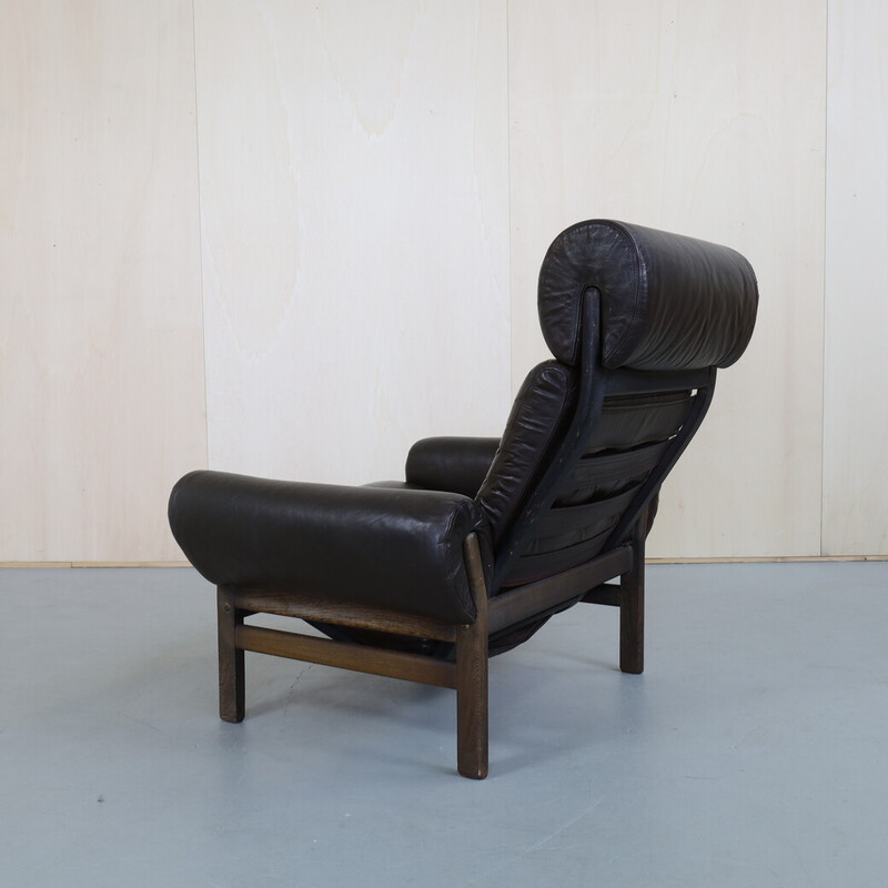 Vintage leather lounge chair for Coja