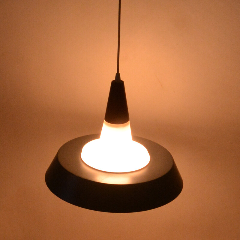 Vintage opal glass pendant lamp for Voss Belysning, Denmark 1960