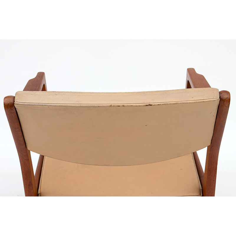 Vintage Danish teak and leather armchair by Erik Buck for Ørum Møbelfabrik