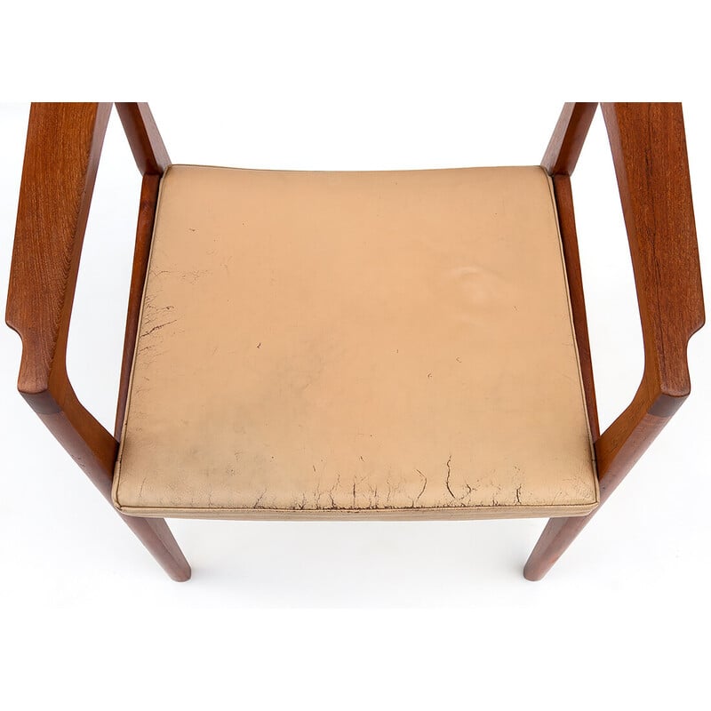 Vintage Danish teak and leather armchair by Erik Buck for Ørum Møbelfabrik