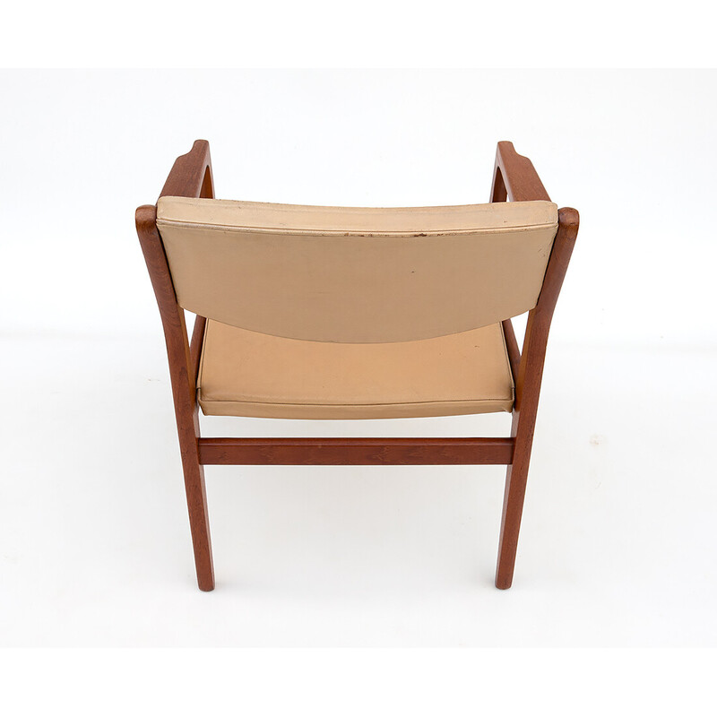 Vintage Danish teak and leather armchair by Erik Buck for Ørum Møbelfabrik