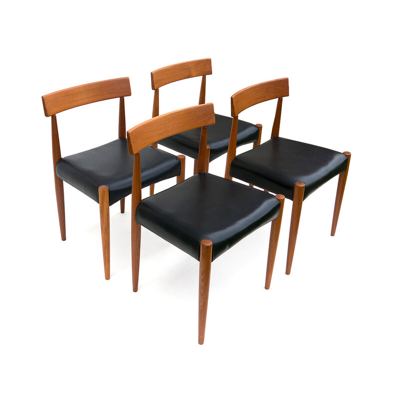 Ensemble de 4 chaises vintage en teck par Arne Hovmand-Olsen pour Mogens Cold, 1965