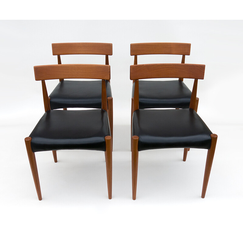 Set of 4 vintage teak chairs by Arne Hovmand-Olsen for Mogens Cold, 1965