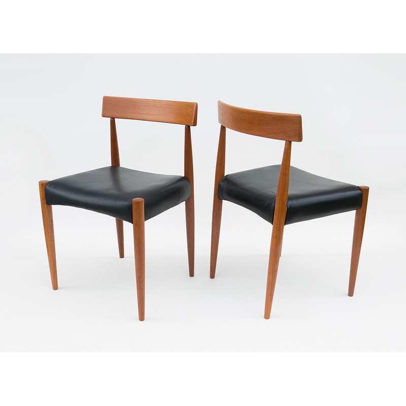 Set of 4 vintage teak chairs by Arne Hovmand-Olsen for Mogens Cold, 1965