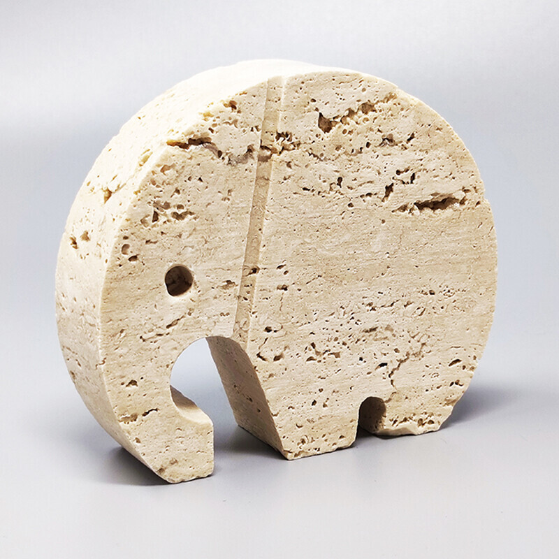 Vintage travertine sculpture by Enzo Mari for F.lli Mannelli, Italy 1970