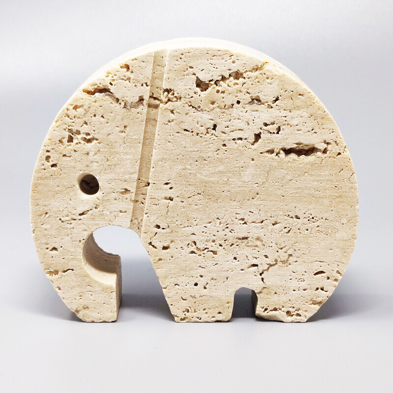 Vintage travertine sculpture by Enzo Mari for F.lli Mannelli, Italy 1970