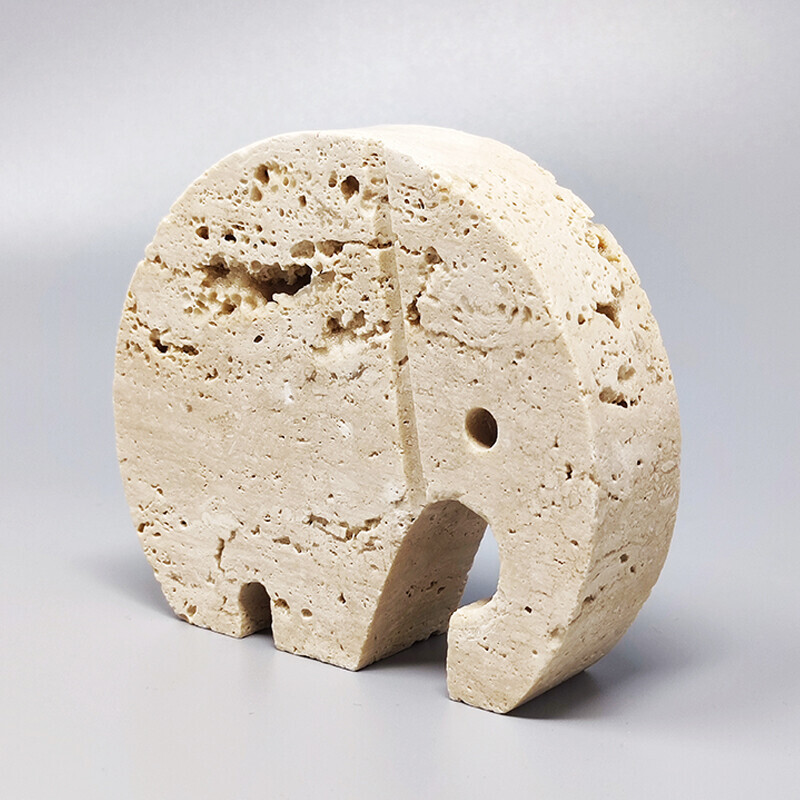 Vintage travertine sculpture by Enzo Mari for F.lli Mannelli, Italy 1970