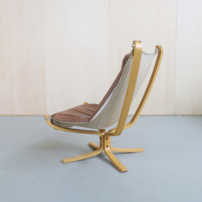 Sedia lounge Falcon vintage di Sigurd Ressell per Vatne Møbler, anni '70