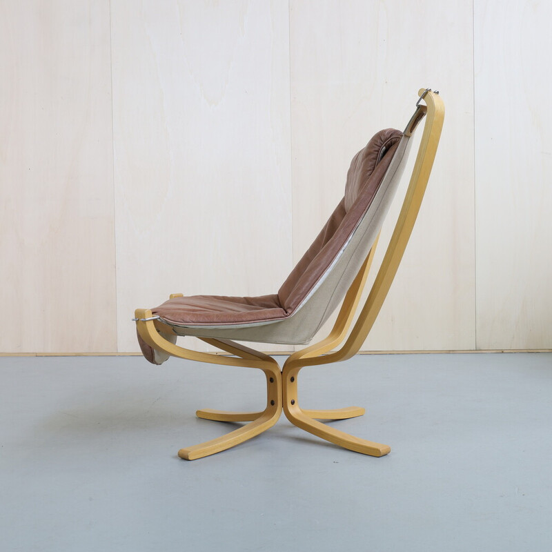 Sedia lounge Falcon vintage di Sigurd Ressell per Vatne Møbler, anni '70