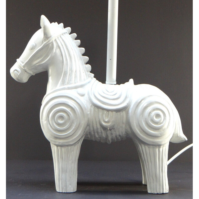 Pied de lampe cheval vintage en bois par Jonathan Adler