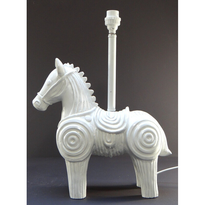 Base per lampada a cavallo in legno vintage di Jonathan Adler