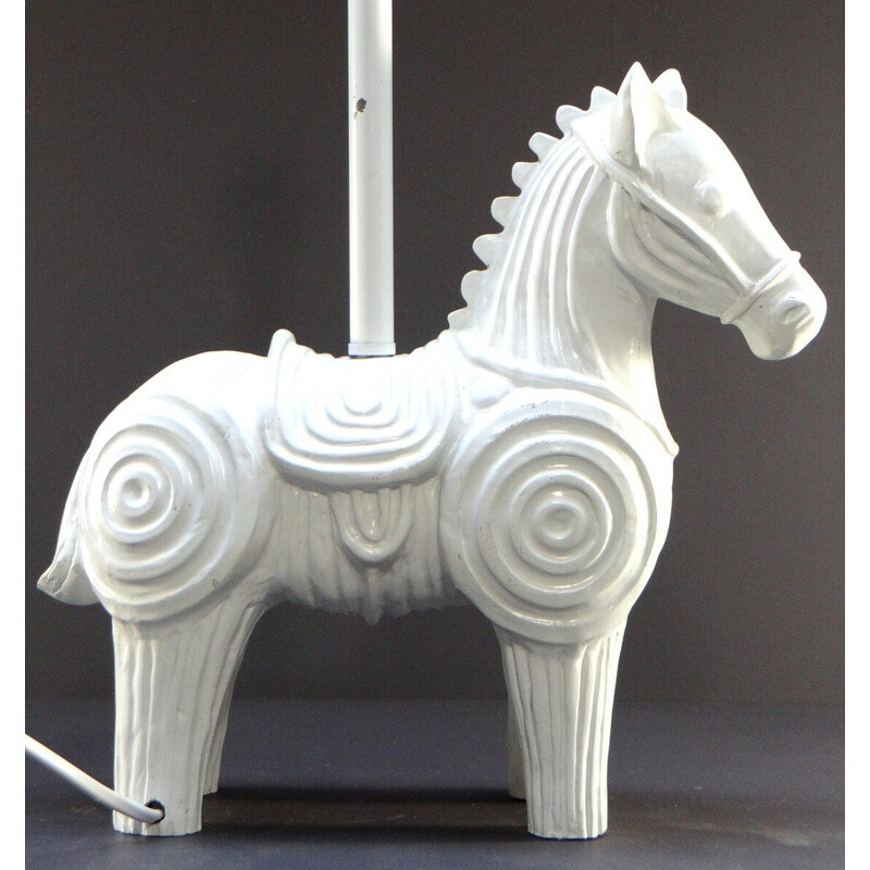 Base per lampada a cavallo in legno vintage di Jonathan Adler