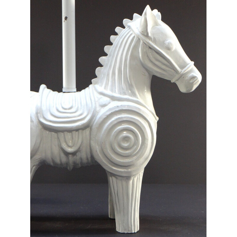 Base de candeeiro de cavalo de madeira Vintage por Jonathan Adler