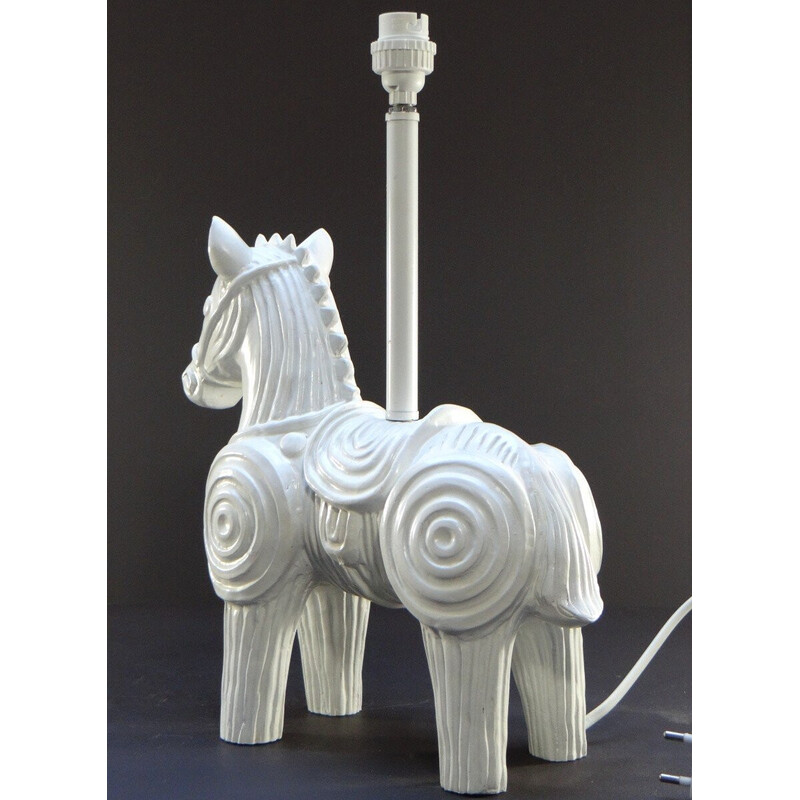 Vintage wooden horse lamp base by Jonathan Adler