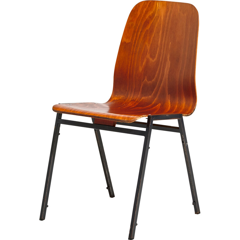 Chaise vintage empilable en bois de hêtre, 1970
