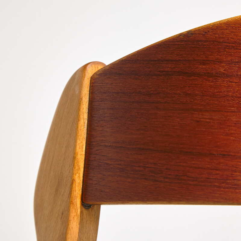 Vintage-Stuhl aus Eiche und Leder von Henning Kjærnulf für Boltings Stolefabrik, 1960er Jahre