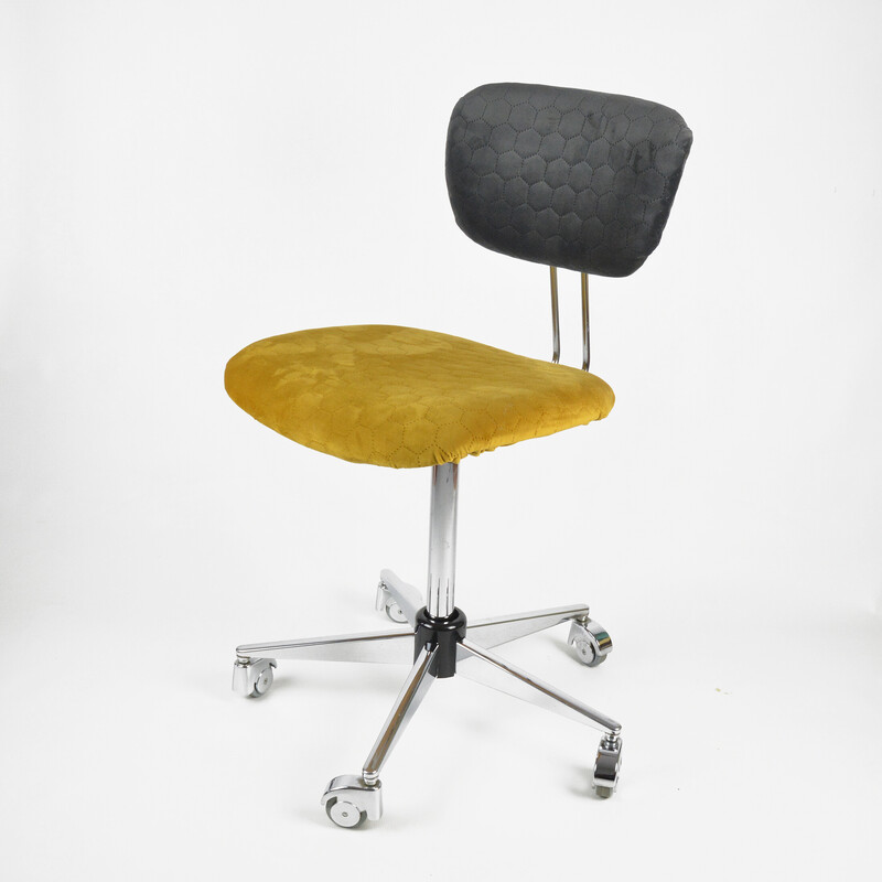 Vintage desk chair in chromed steel by Kontorsmöbler Malmö, Sweden 1960