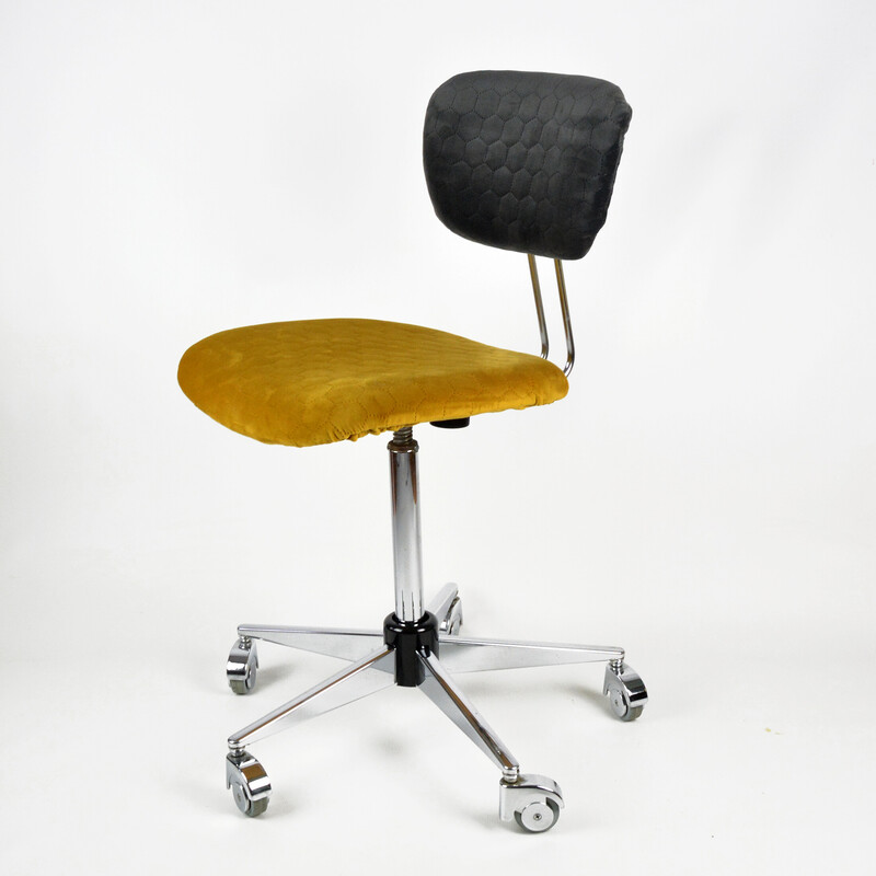 Vintage desk chair in chromed steel by Kontorsmöbler Malmö, Sweden 1960